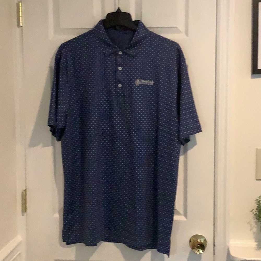 BYRON NELSON Men’s Blue Geometric Thistle Golf Club Polo Classic Golf Shirt XL